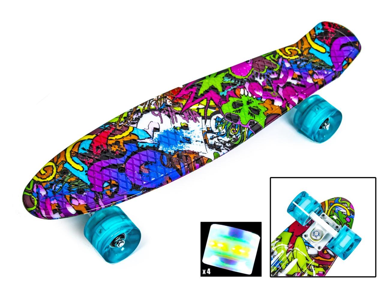 Penny Board "Graffiti Violet "Світучі колеса