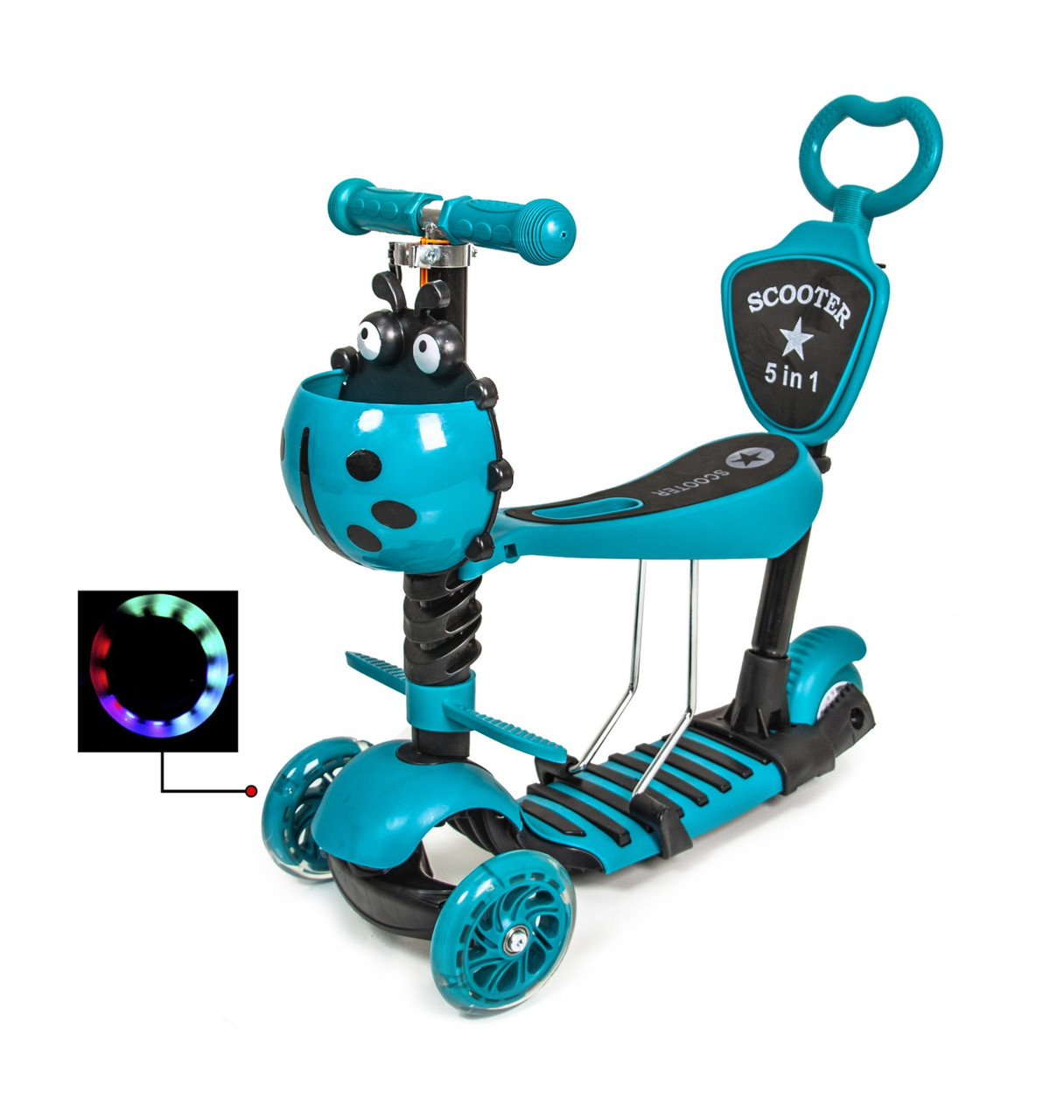 Самокат Scooter "Сонечко" 5in1 Бірюзовий
