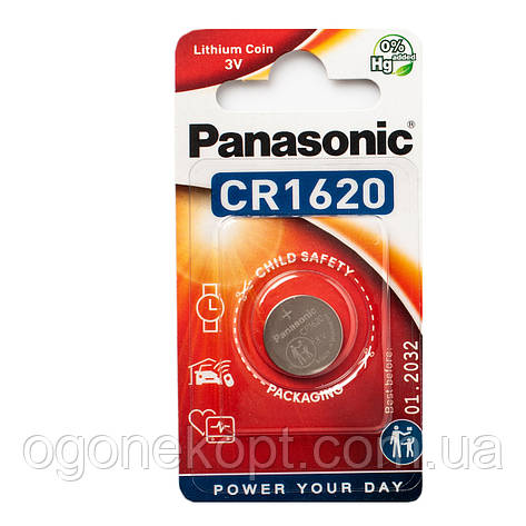 Батарейки Panasonic CR1620 Lithium 3V, фото 1