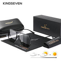 Фирменные солнцезащитные очки Авиаторы с фотохромными линзами N7091 KINGSEVEN DESIGN