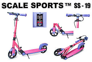 Самокат двоколісне Scale Sports SS-19 Рожеве Ручне гальмо