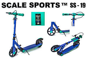 Самокат двоколісний Scale Sports SS-19 Синій Ручне гальмо