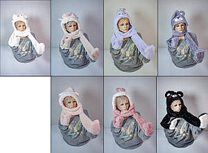 Шапка-шарф з вушками 3 в 1