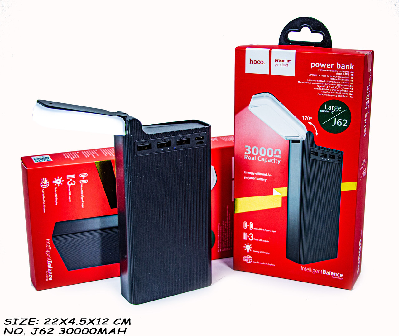 Power Bank HOCO J62 30000 mAh з ліхтариком