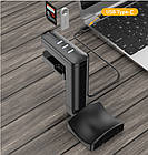 Тримач для навушників + USB хаб 2.0 Hook 03 з кабелем Type-C. Тримач навушників настільний, фото 2