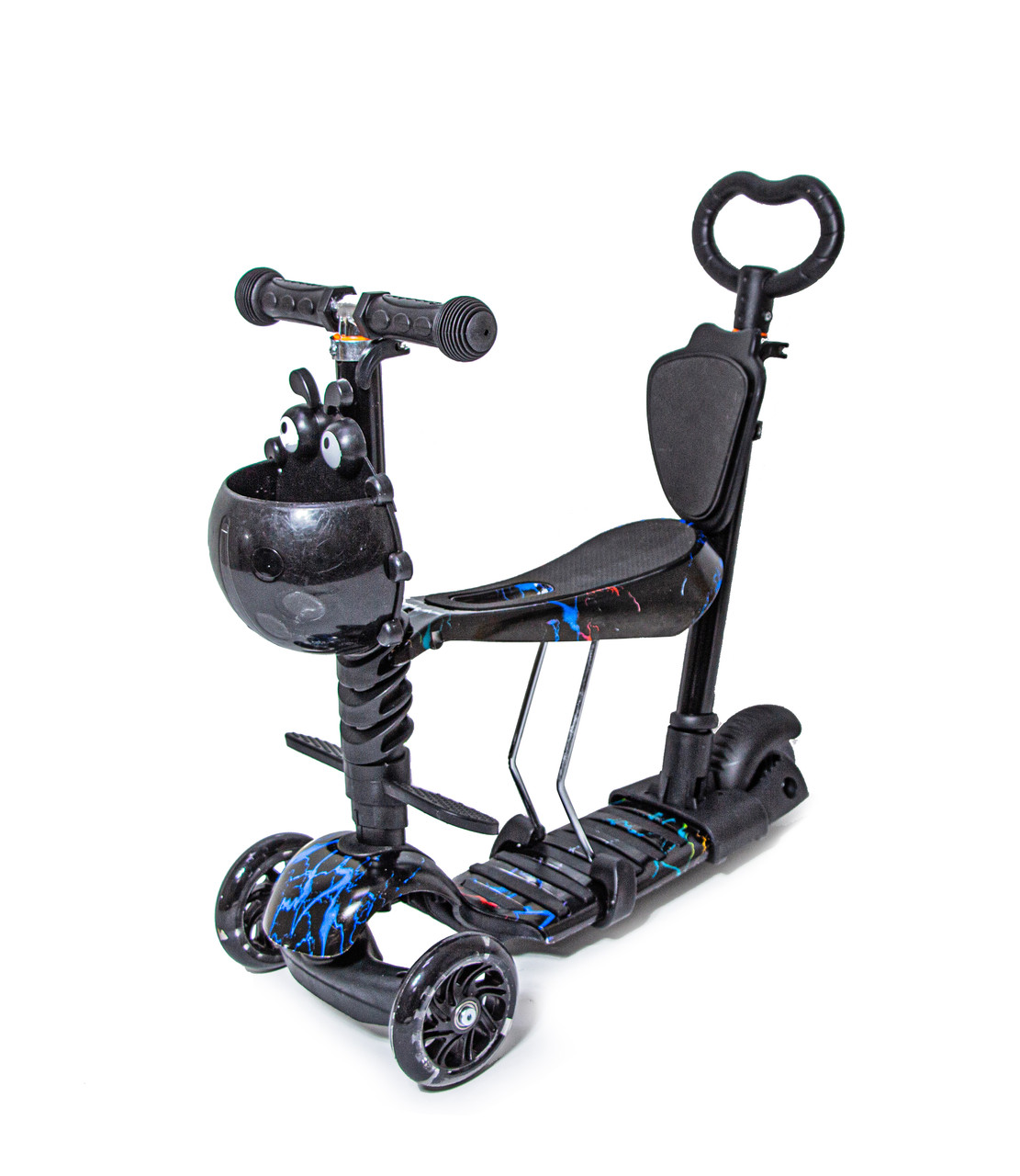 Самокат Scooter 5в1 з малюнком Чорна Блискавка