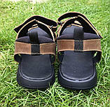 Denim чоловічі коричневі сандалі, босоніжки з натуральної шкіри (крейзі), сандалії універсальні, практичні., фото 4