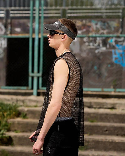 Купить Майка сетчатая мужская Оверсайз Zafi летняя черная | Футболка ...