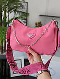Сумка Prada нейлон рожевий, фото 4