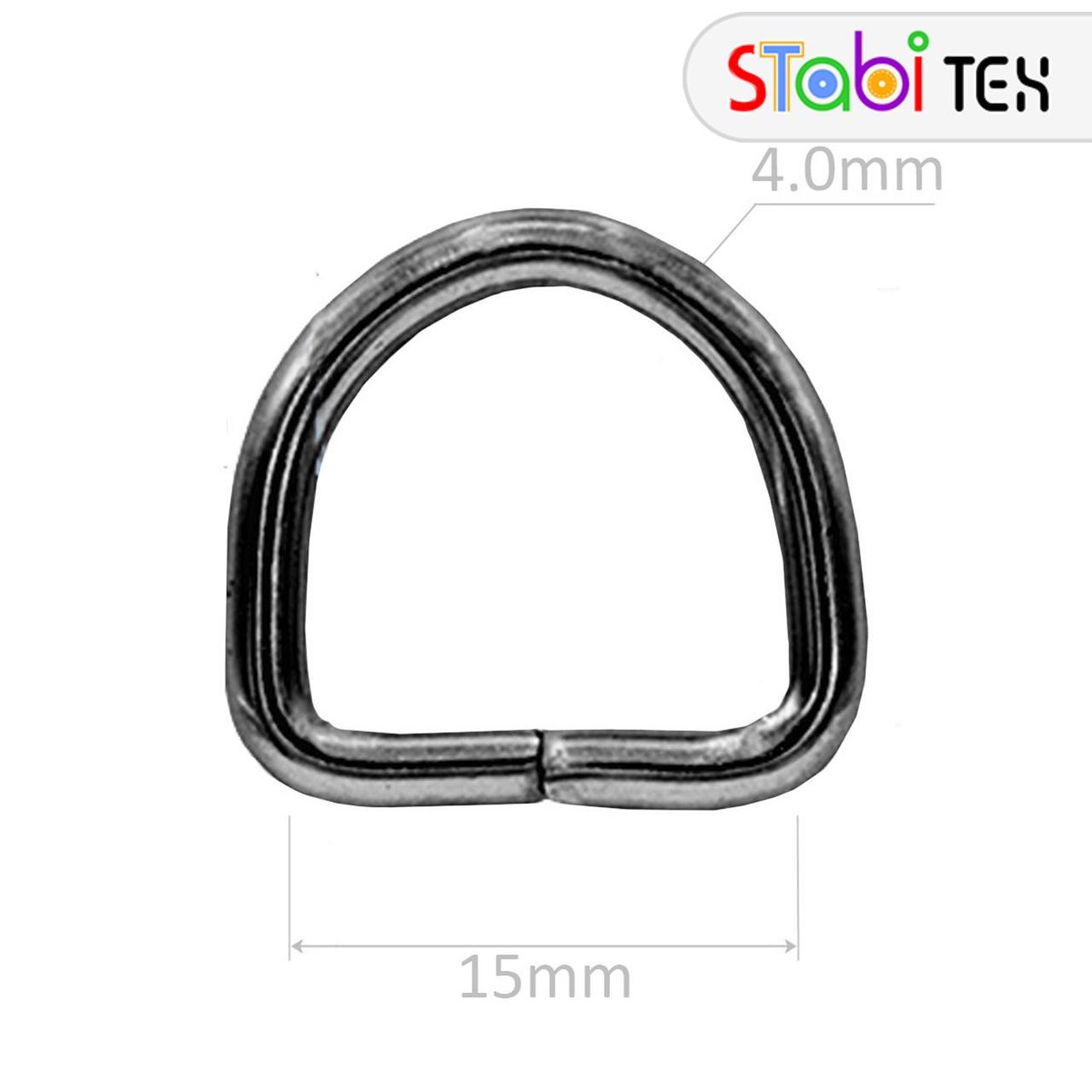 Півкільце 15мм х 15мм х 4,00мм Блек нікель