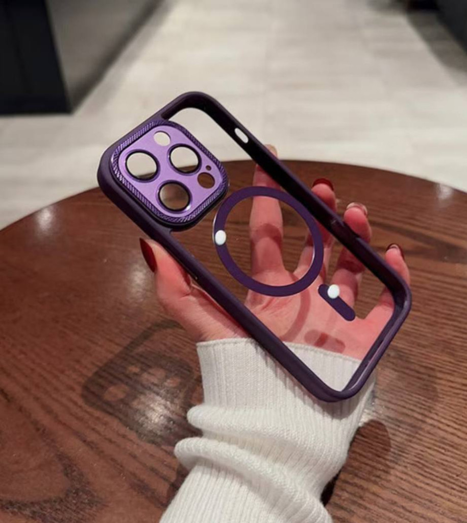 Протиударний чохол CaseFashion Crystal Camera MagSafe для iPhone 14 Prо Deep Purple