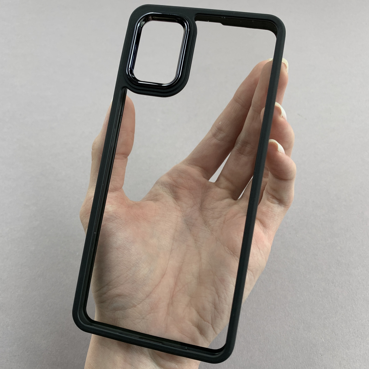 Чохол для Samsung Galaxy А51 прозорий чохол з кольоровою окантовкою на телефон самсунг а51 чорний l1n