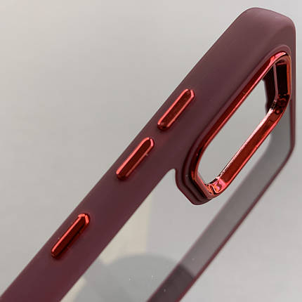 Чохол для Samsung Galaxy А51 прозорий чохол з кольоровою окантовкою на телефон самсунг а51 бордовий l1n, фото 2