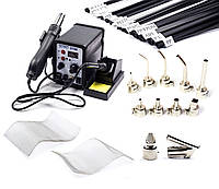 Набір МАХ для ремонту пластика - паяльна станція 2 в 1 + 11 насадок + пластик + 2 сітки