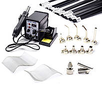 Набір МАХ для ремонту пластика - паяльна станція 2 в 1 + 11 насадок + пластик + 2 сітки