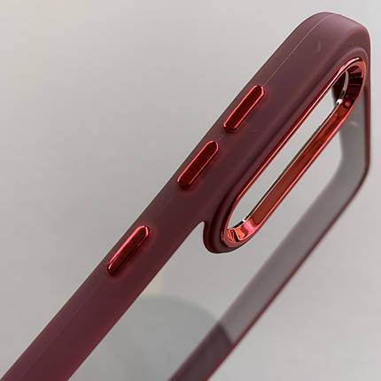 Чохол для Samsung Galaxy А50s прозорий чохол з кольоровою окантовкою на телефон самсунг а50с бордовий l1n, фото 2