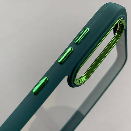 Чохол для Samsung Galaxy А50s прозорий чохол із кольоровою окантовкою на самсунг а50с темно-зелений l1n, фото 2