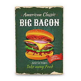 Дерев'яний Постер Бургер