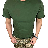 Мужская футболка тактическая военная, армейская однотонная форменная футболка ВСУ Оливковая