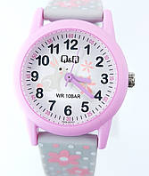 Часы наручные детские для девочек водонепроницаемые 10bar Q&Q V22A-004VY розово-серые