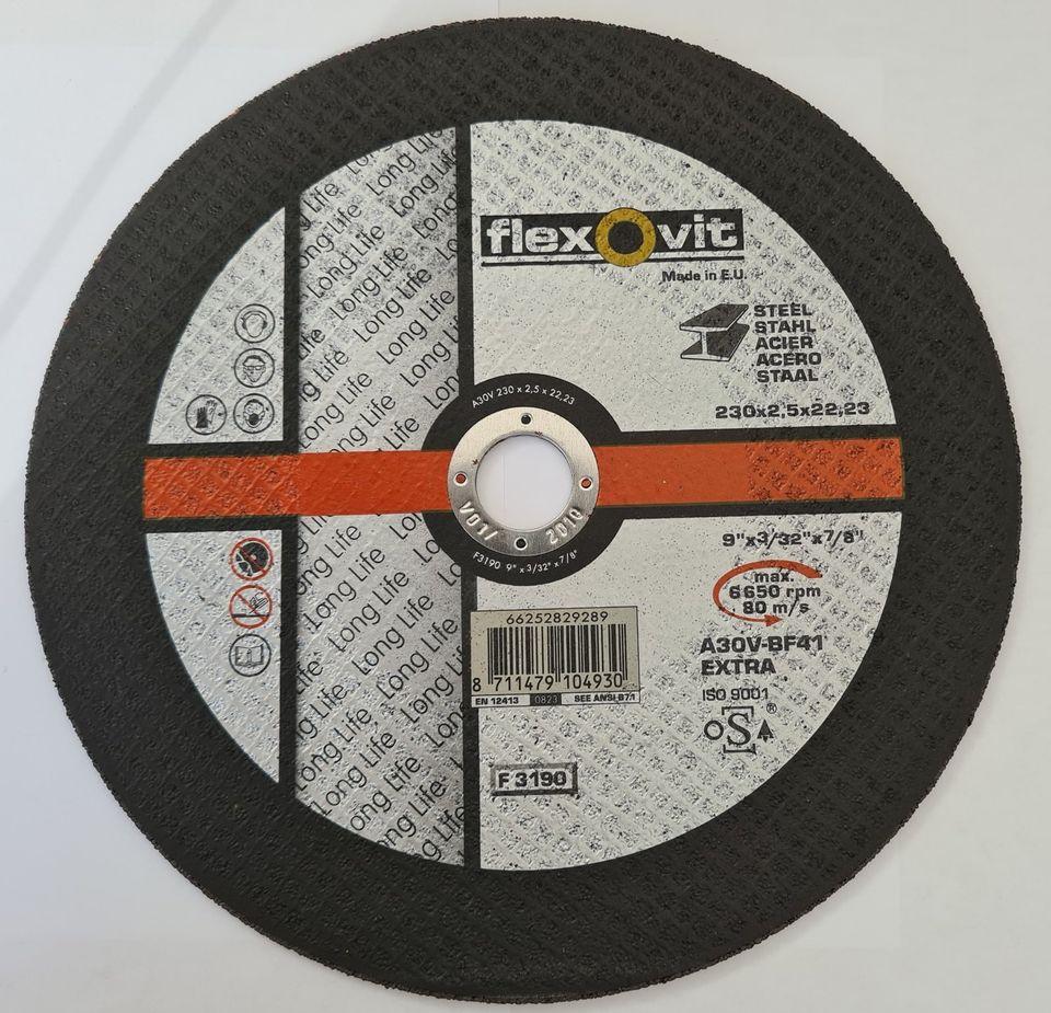 Відрізний диск для металу 230 мм FLEXOVIT LONG LIFE, фото 1
