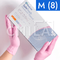 Рукавички нітрилові (розмір M) рожеві 4г Medicom SafeTouch, 100 шт