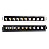 Вбудований LED світильник VELA Grille-10 3000К чорний 15°, фото 4