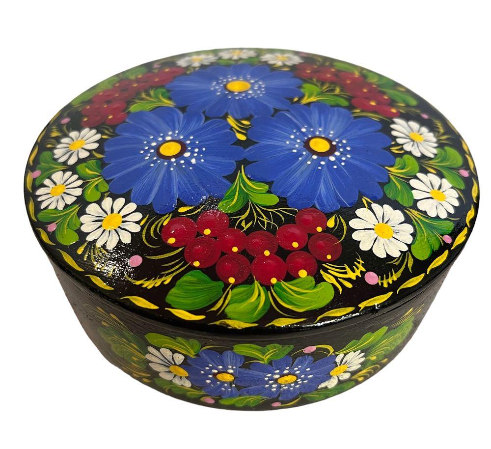 Шкатулка дерев'яна з Петриківським розписом Квітчаста М-5 Гранд Презент