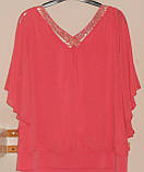 Шифоновий ошатний червоний блузон Dalida, фото 2