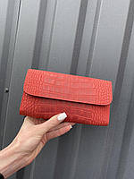 Шкіряний жіночий гаманець клатч SOPHIE червоний