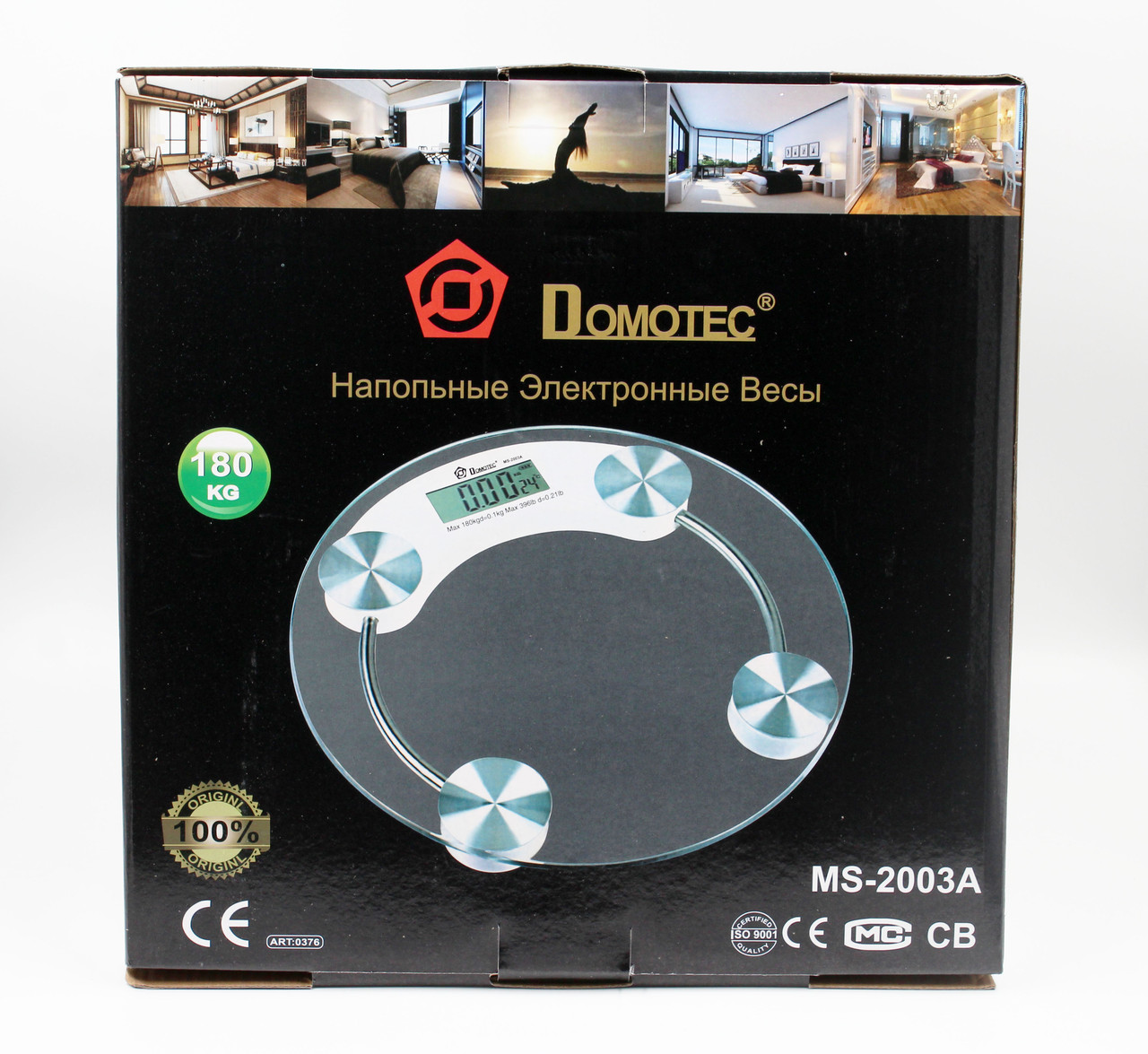 Ваги підлогові Domotec ACS MS 2003A 180 кг. круглі з датчиком температури повітря