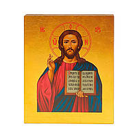 Икона Иисус Христос Cпаситель писаная на холсте 15 Х 19 см