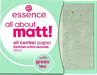 Essence Mattierendes Papier All About Matt! Oil Control Paper Матирующие салфетки для лица 50 шт.