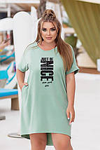 Сукня по коліно двонитка весна-літо великі розміри, фото 4