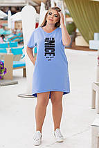 Сукня по коліно двонитка весна-літо великі розміри, фото 2