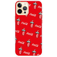 Бампер силиконовый со своим принтом под заказ на смартфон iPhone 12 Pro (красный) матовый | "Кока-Кола"