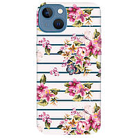 Бампер силіконовий зі своїм фото на замовлення на смартфон iPhone 13 (білий) | "Діліть квіткові"