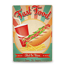Дерев'яний Постер Фастфуд