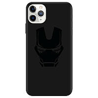 Защитный Чехол из силикона с картинкой на смартфон Айфон 11 Pro (черный) матовый | "Железный человек"