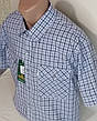 Чоловіча теніска великого розміру Hetai vk-317 класична синя в клітку бавовна, чоловіча сорочка 100% бавовна, фото 9