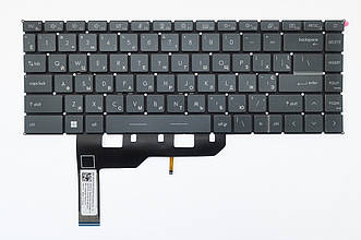 Клавіатура для ноутбуків MSI Rider GE66, Stealth GS66 темно-сіра без рамки, з підсвічуванням UA/RU/US