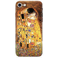 Красивый Чехол из силикона с рисунком на телефон iPhone SE 2020 (коричневый) | "Целовать"