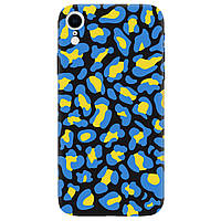 Накладка силіконова з малюнком на телефон Айфон XR (чорний) матовий патріотичний | "Леопард уа"