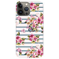 Накладка силіконова зі своєю картинкою на замовлення для смартфона iPhone 13 Pro (білий) | "Діліть квіткові"