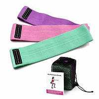Набор надежных тканевых нескользящих резинок для фитнеса и спорта 3в1 Эластичные ленты-эспандеры для домашних