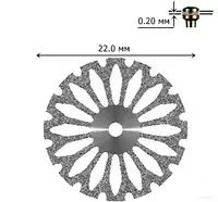Диск стоматологический 22 мм алмаз толщина диска 0,20 мм DFA  АКРИЛ мелкий алмаз Im22D20