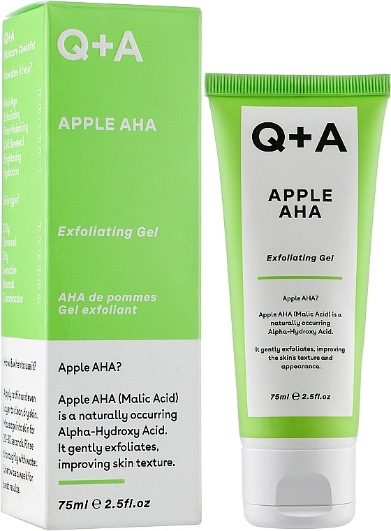 Відлущувальний гель із кислотами для обличчя Q + A Apple AHA Exfoliating Gel 75ml, фото 1