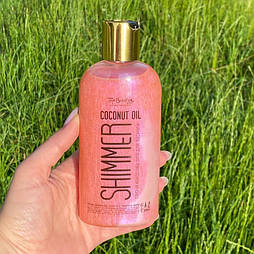 Масло для загара с шимером 200 мл. Розовое