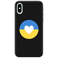 Оригінальний силіконовий бампер із принтом для смартфона iPhone X (чорний) матовий | "Улюблена Україна"