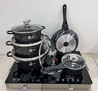 Набор гранитной немецкой посуды для индукции наборы посуды (кастрюль и сковородка) для приготовления пищи